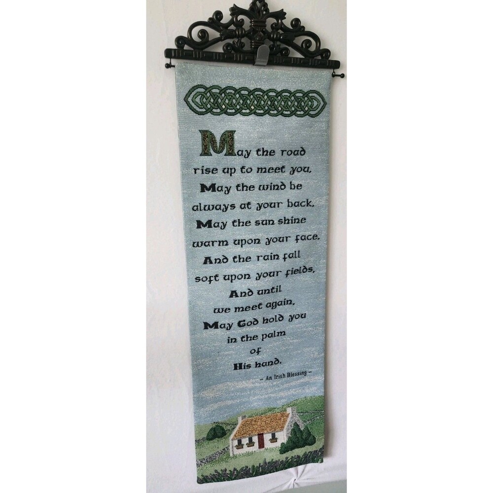 Irish Prayer House Blessing Home Decor Wall Tapestry Metal Top Housewarming Gift
